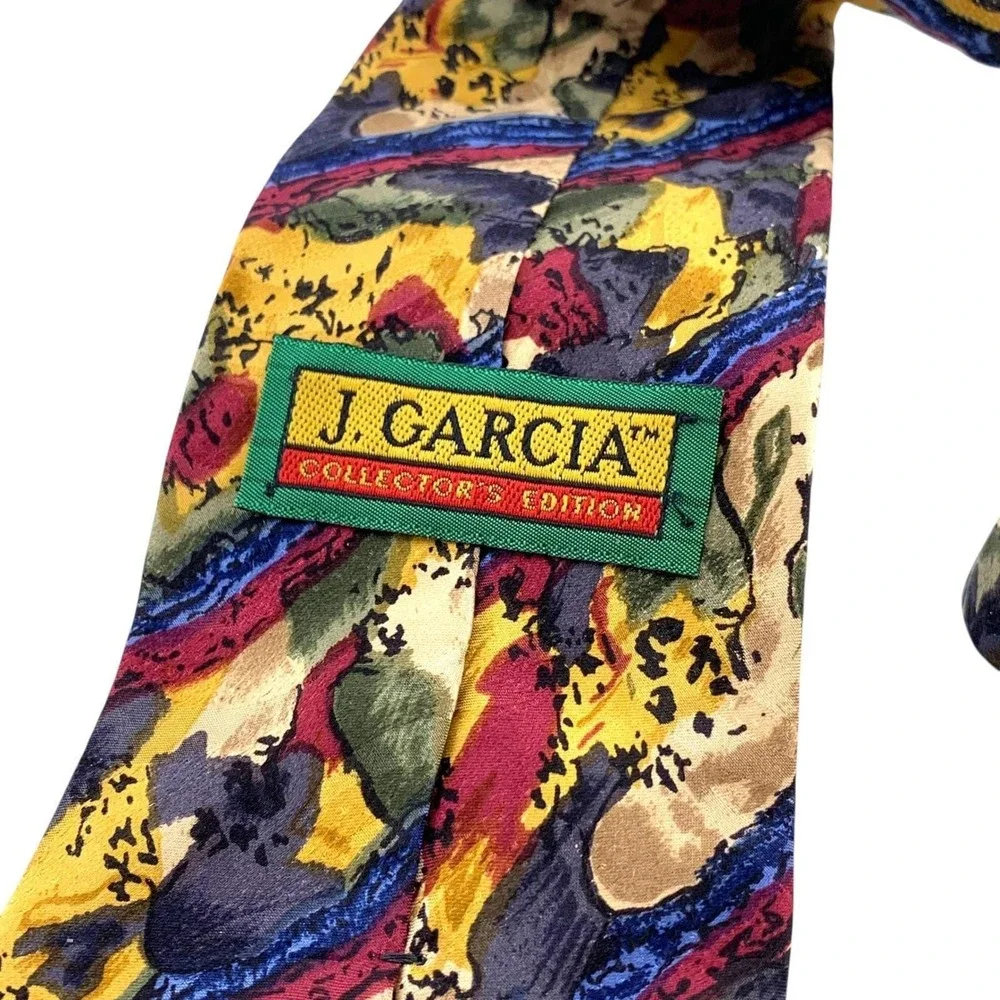 Vtg J Garcia Collector's‎ Edition Silk Tie Abstract Multicolor Artwear Neckwear - Picture 2 of 5